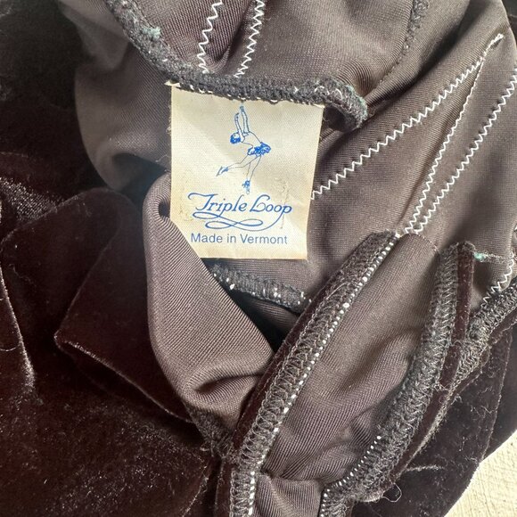 Figure Skating Dress Black and White Velvet with Rhinestones Women's Size XS - Picture 5 of 5